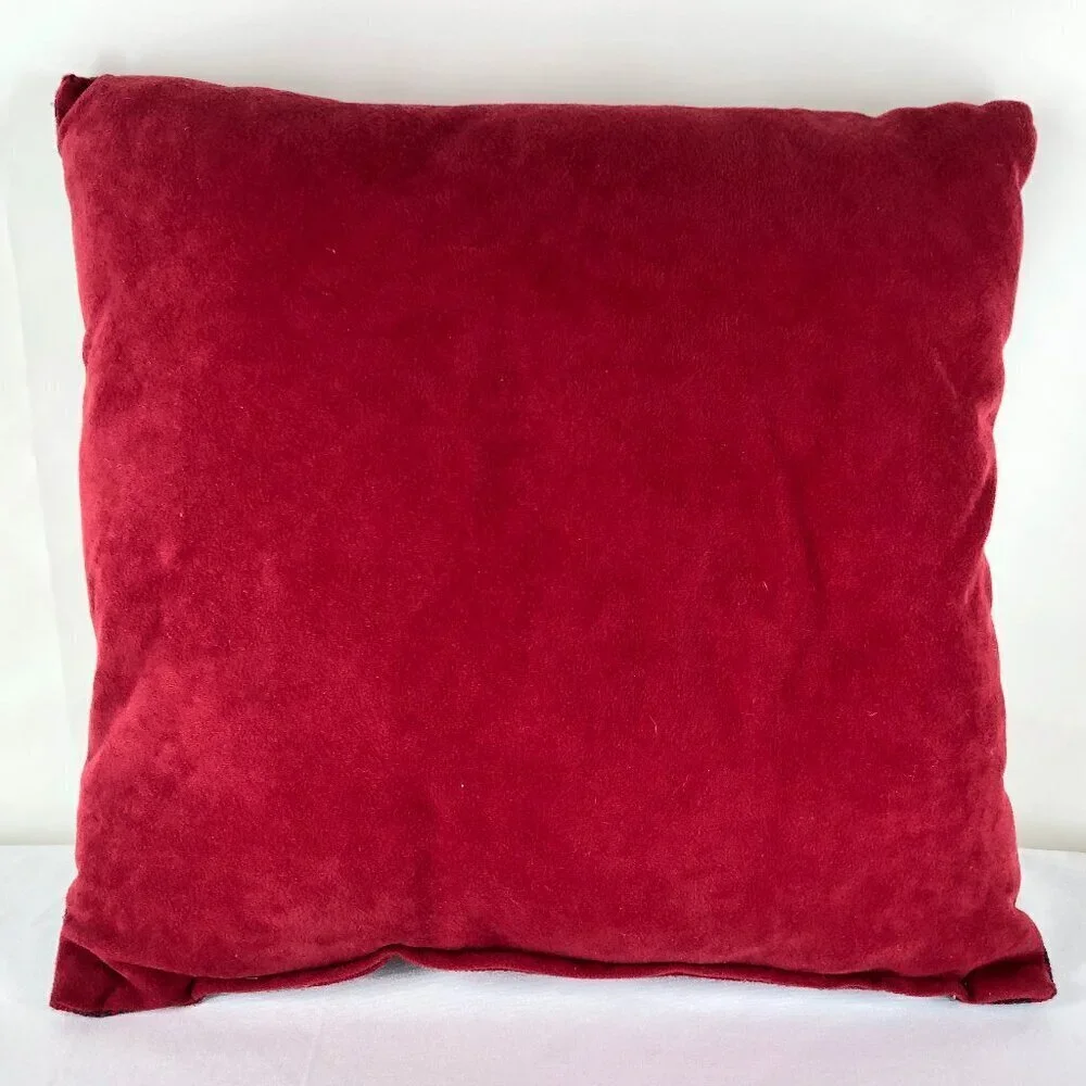 Red And Green Plaid Pillow With Horn